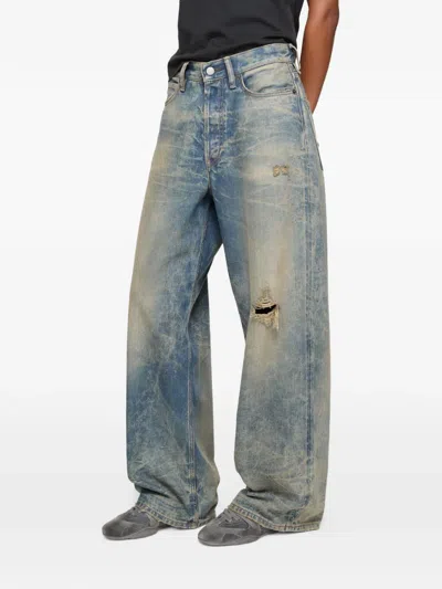 Acne Studios 1981 Logo-patch Trousers In Blue