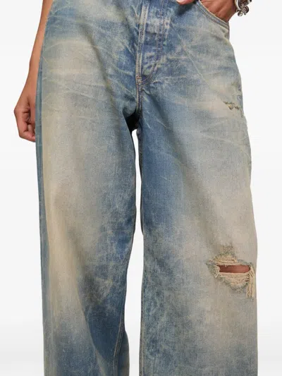 Acne Studios 1981 Logo-patch Trousers In Blue