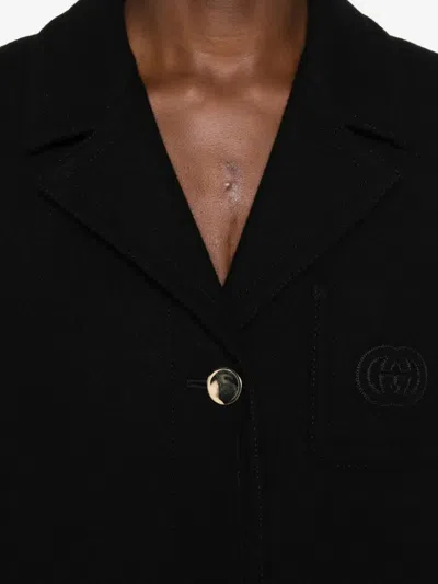 Gucci Wool Single-breasted Coat In Black