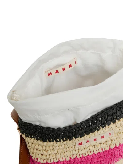 Marni Logo-patch Shoulder Bag In Multi