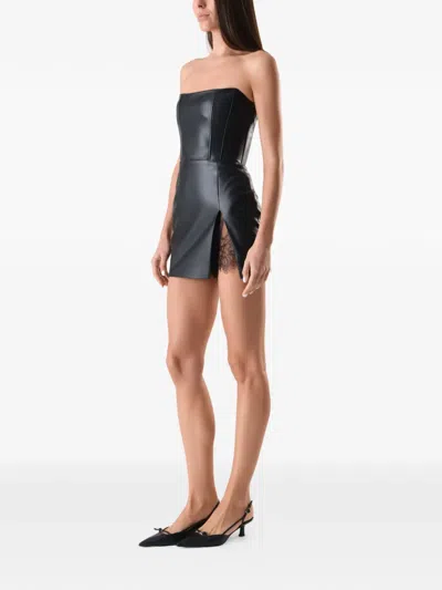 紧身胸衣式蕾丝边饰迷你连衣裙