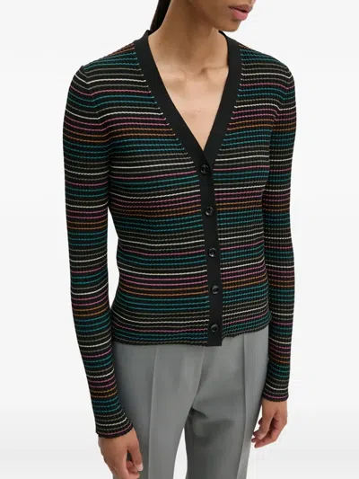 Ps By Paul Smith Striped Buttoned Cardigan In Multi