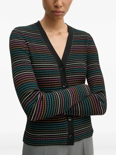 Ps By Paul Smith Striped Buttoned Cardigan In Multi