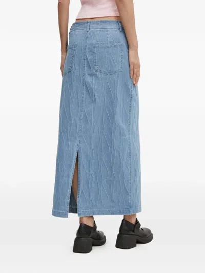 Resume Wave-pattern Maxi Skirt In Blue