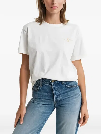 Gant Anchor-embroidered T-shirt In Multi