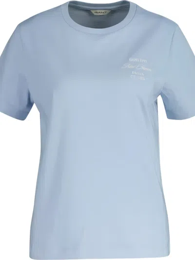 Gant Logo-detail T-shirt In Blue