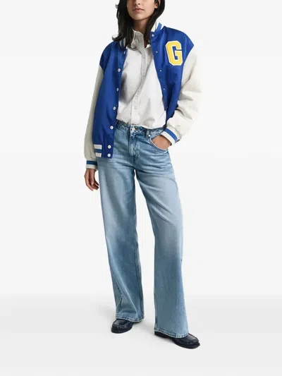 Gant Flared Denim Jeans In Blue