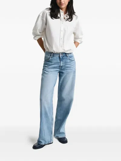 Gant Flared Denim Jeans In Blue