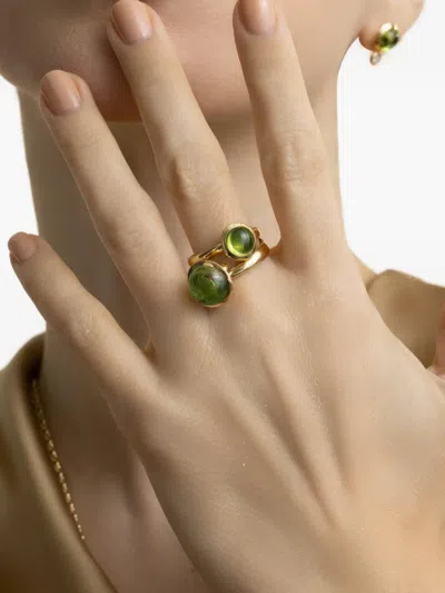 Tamara Comolli Large Peridot Ring In Gold