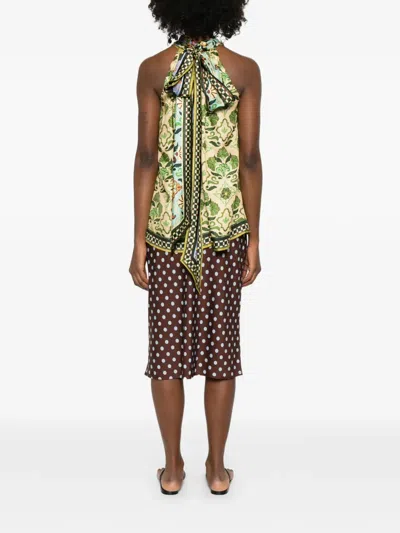 Alemais Geometric-pattern Blouse In Green