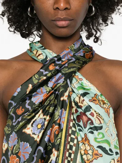 Alemais Geometric-pattern Blouse In Green
