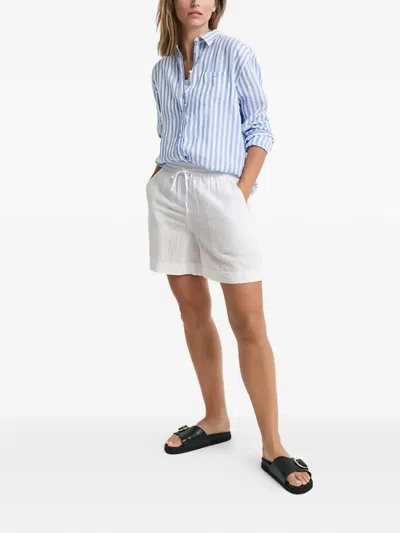 Gant Drawstring Textured Shorts In White