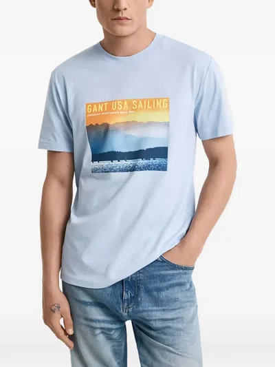 Gant Printed T-shirt In Blue