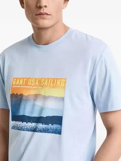 Gant Printed T-shirt In Blue