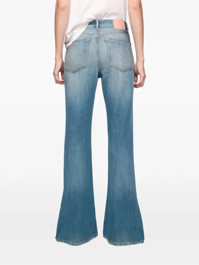 Acne Studios Flared Patch Trousers In Blue