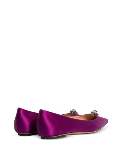 Alberta Ferretti Pointed-toe Ballet Flats In Purple