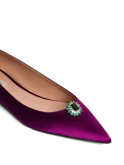 Alberta Ferretti Pointed-toe Ballet Flats In Purple