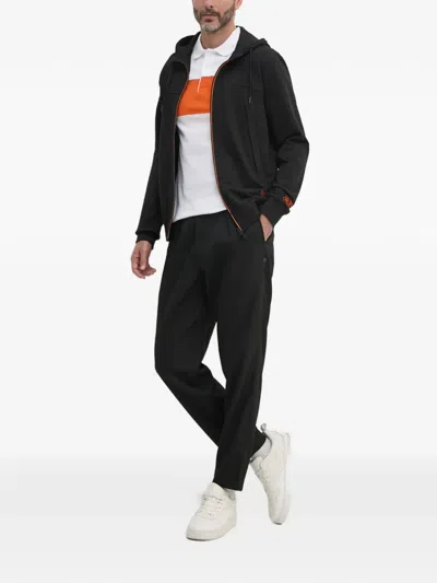 Paul & Shark Zip-fastening Drawstring Hoodie In Black