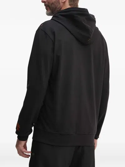 Paul & Shark Zip-fastening Drawstring Hoodie In Black