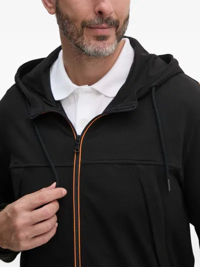 Paul & Shark Zip-fastening Drawstring Hoodie In Black