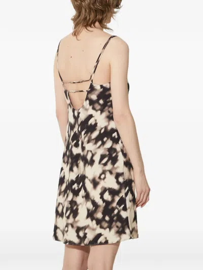 Samsoe & Samsoe Cowl-neck Mini Dress In Animal Print