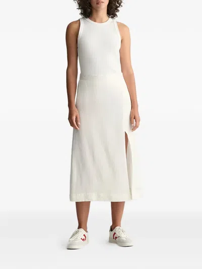 Gant Split Midi Skirt In White