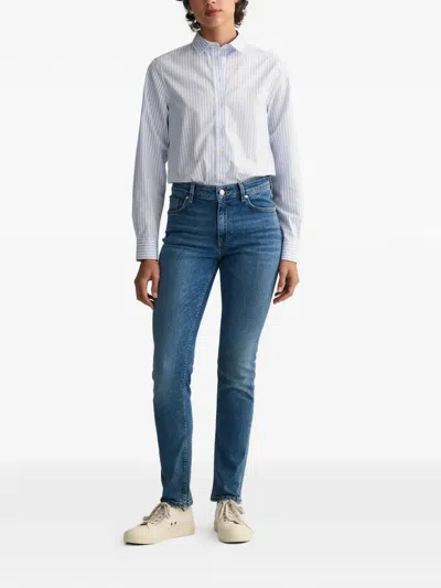 Gant Button Jeans In Blue