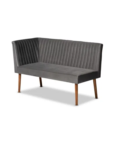 Baxton Studio Alvis 3-pc. Wood Mid-century Dining Nook Set In Gray