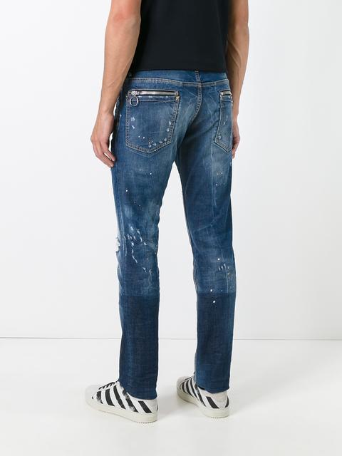 Dsquared2 Classic Kenny Twist Distressed Jeans In Blue | ModeSens