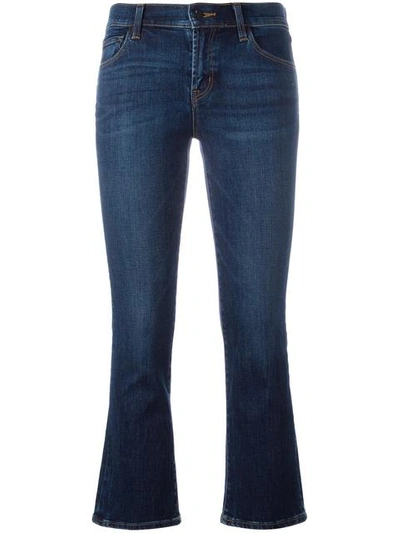 J Brand Selena Mid-rise Cropped Bootcut Jeans In Lonesome