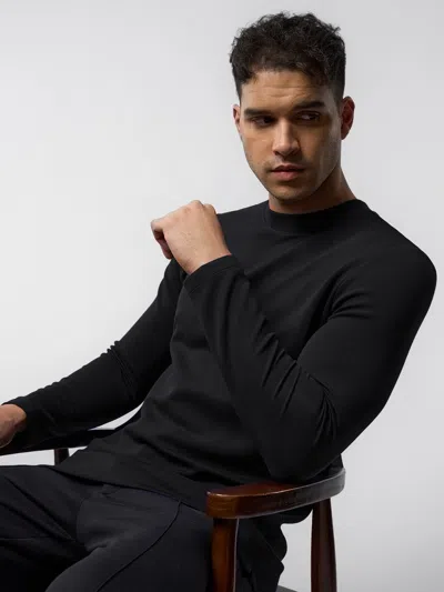 Fioboc Modal Blend Long Sleeve Tee In Black