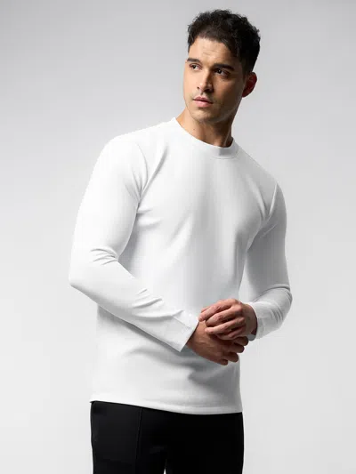 Fioboc Modal Blend Long Sleeve Tee In White