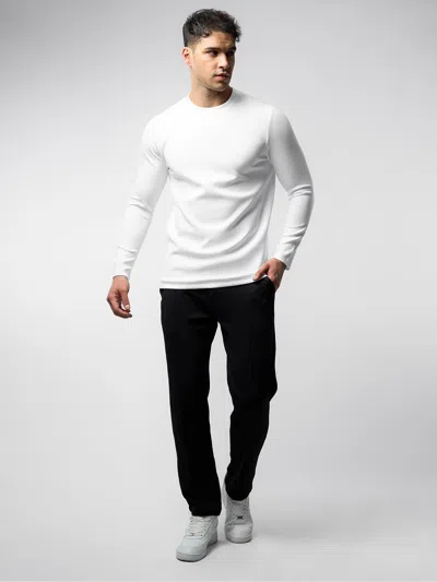 Fioboc Modal Blend Long Sleeve Tee In White