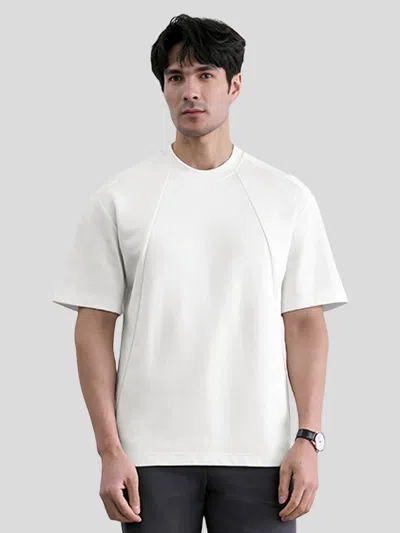 Fioboc Modal Blend Panelled Short Sleeve Tee In White