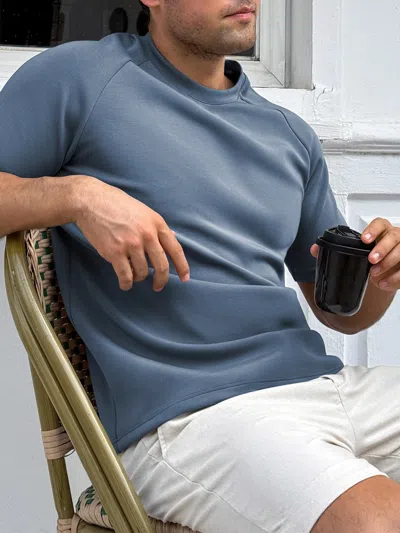 Fioboc Modal Blend Short Sleeve Raglan Tee In Blue