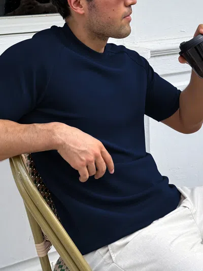 Fioboc Modal Blend Short Sleeve Raglan Tee In Blue