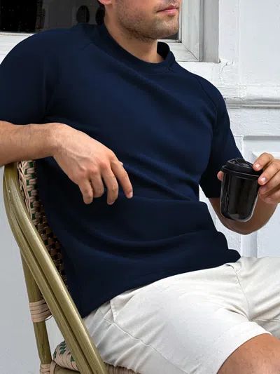 Fioboc Modal Blend Short Sleeve Raglan Tee In Blue