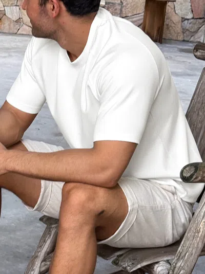 Fioboc Modal Blend Short Sleeve Raglan Tee In White