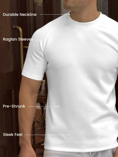 Fioboc Modal Blend Short Sleeve Raglan Tee In White