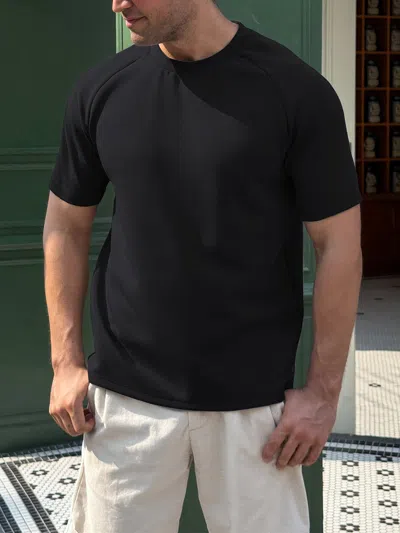 Fioboc Modal Blend Short Sleeve Raglan Tee In Black