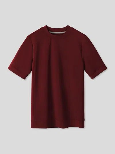 Fioboc Modal Blend Short Sleeve Tee:slim Fit In Burgundy