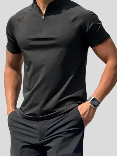 Fioboc Performancepro Half Zip Raglan Tee In Black