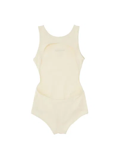 Jil Sander Logo Printed One-piece Swimsuit In Gray