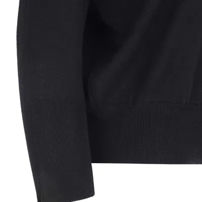 Zanone Black Wool Knitwear In Multi