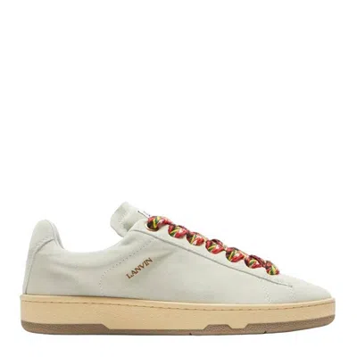 Lanvin Lite Curb Low Top Suede Sneakers In Animal Print