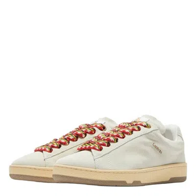 Lanvin Lite Curb Low Top Suede Sneakers In Animal Print