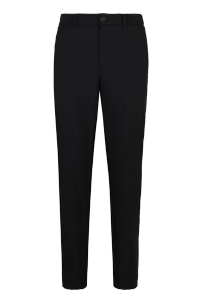 Giorgio Armani Techno Fabric Tailored Trousers In Black