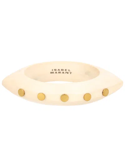 Isabel Marant Studded Bangle Bracelet In White