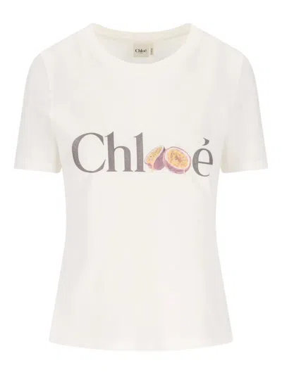 Chloé Passion Fruit Print Baby Fit Cotton Jersey T-shirt In White