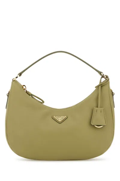 Prada Leather Handbag With Structured Shape And Strap In Brown